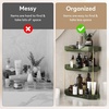 image:imageLifewit 2 Tier Corner Bathroom Counter Organizers and Storage ClearGreen