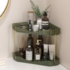 image:imageLifewit 2 Tier Corner Bathroom Counter Organizers and Storage ClearGreen