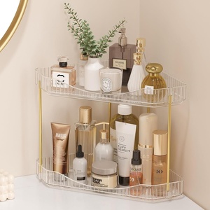 image:imageLifewit 2 Tier Corner Bathroom Counter Organizers and Storage ClearClear